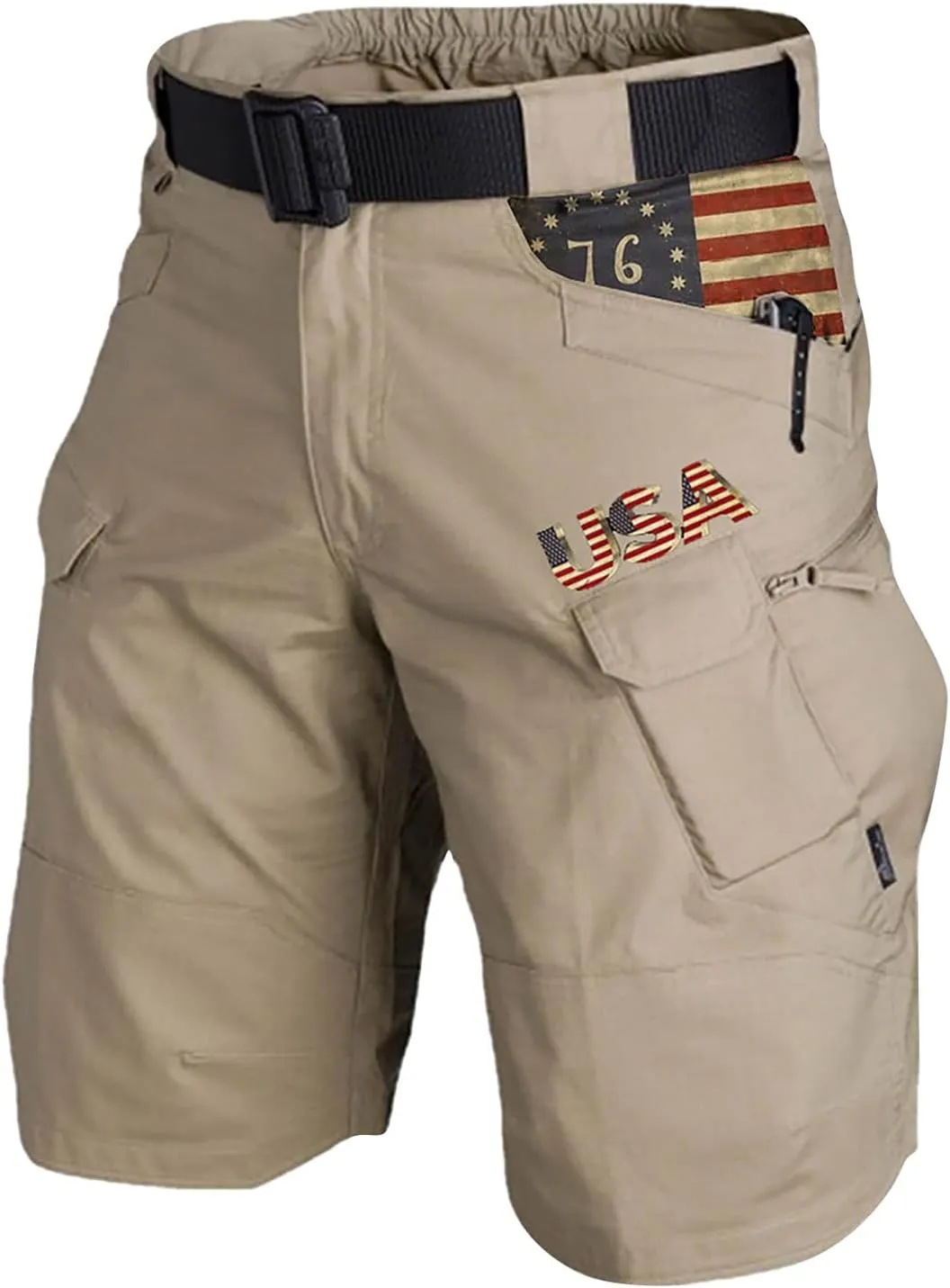 FONMA Mens Cargo Shorts 2025 Summer Outdoor Tactical Shorts Solid/Patriotic Printed Military Pants with Multi Pockets