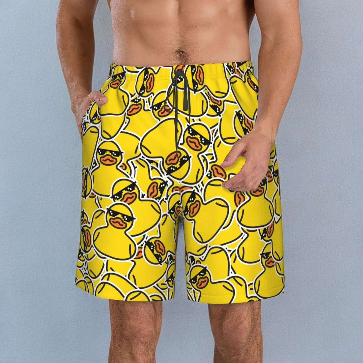 FREEHOTU Men's Swim Trunks Beach Board Shorts Quick Dry Swimwear Sports with Pockets