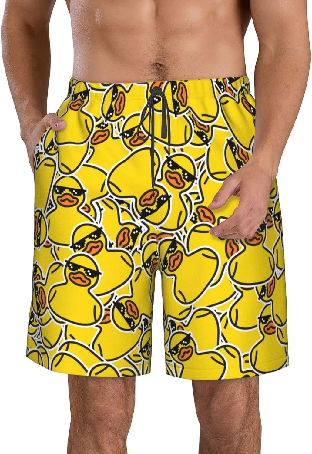 FREEHOTU Men's Swim Trunks Beach Board Shorts Quick Dry Swimwear Sports with Pockets