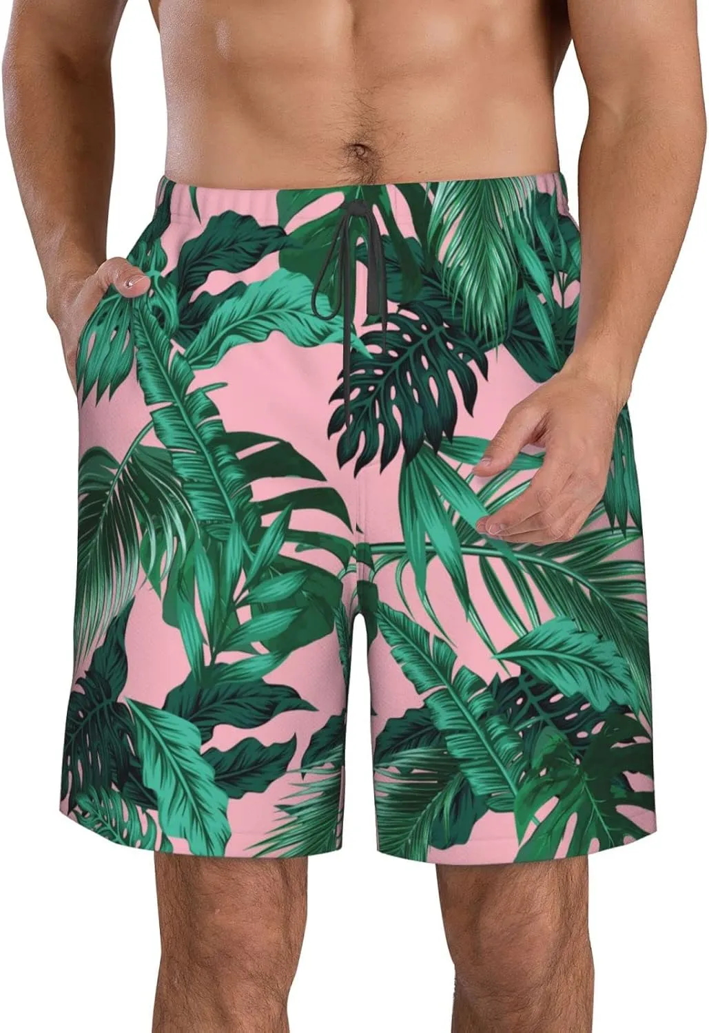 FREEHOTU Men's Swim Trunks Beach Board Shorts Quick Dry Swimwear Sports with Pockets