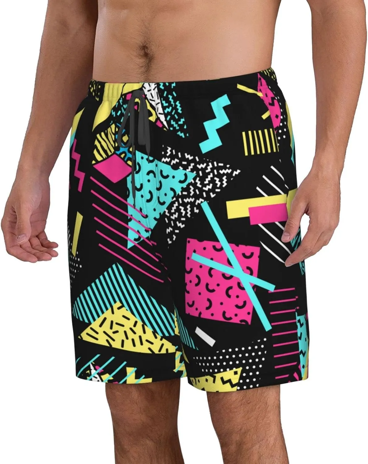 FREEHOTU Men's Swim Trunks Beach Board Shorts Quick Dry Swimwear Sports with Pockets