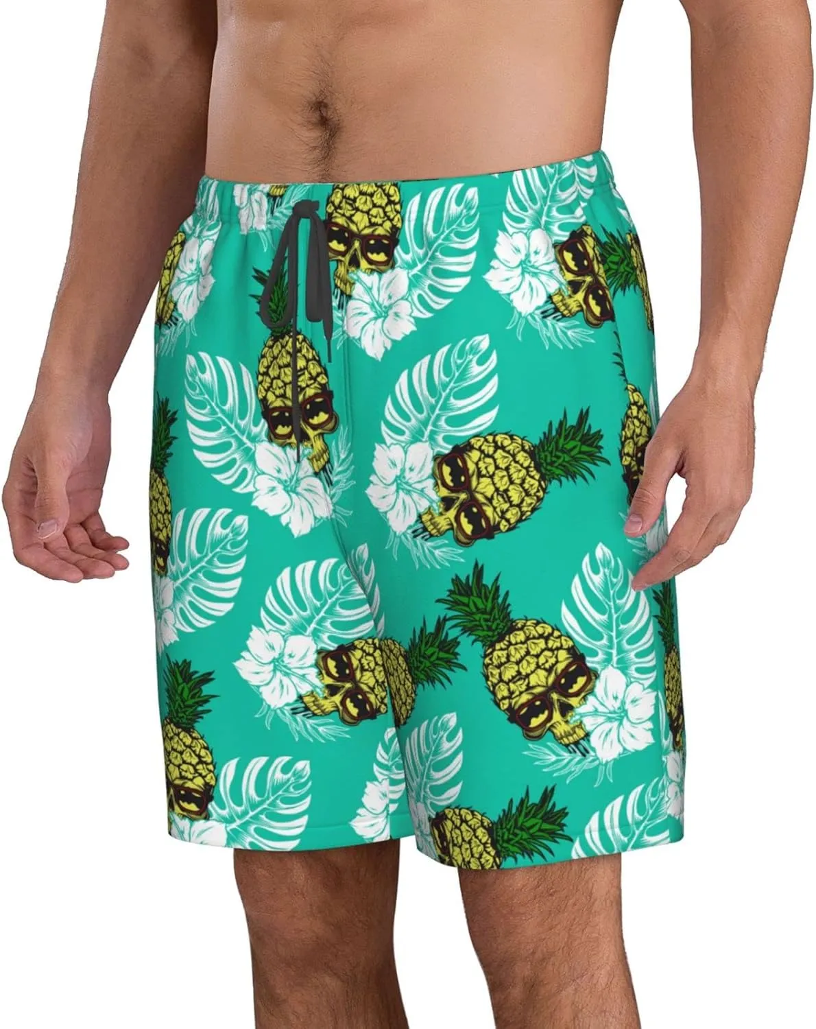 FREEHOTU Men's Swim Trunks Beach Board Shorts Quick Dry Swimwear Sports with Pockets