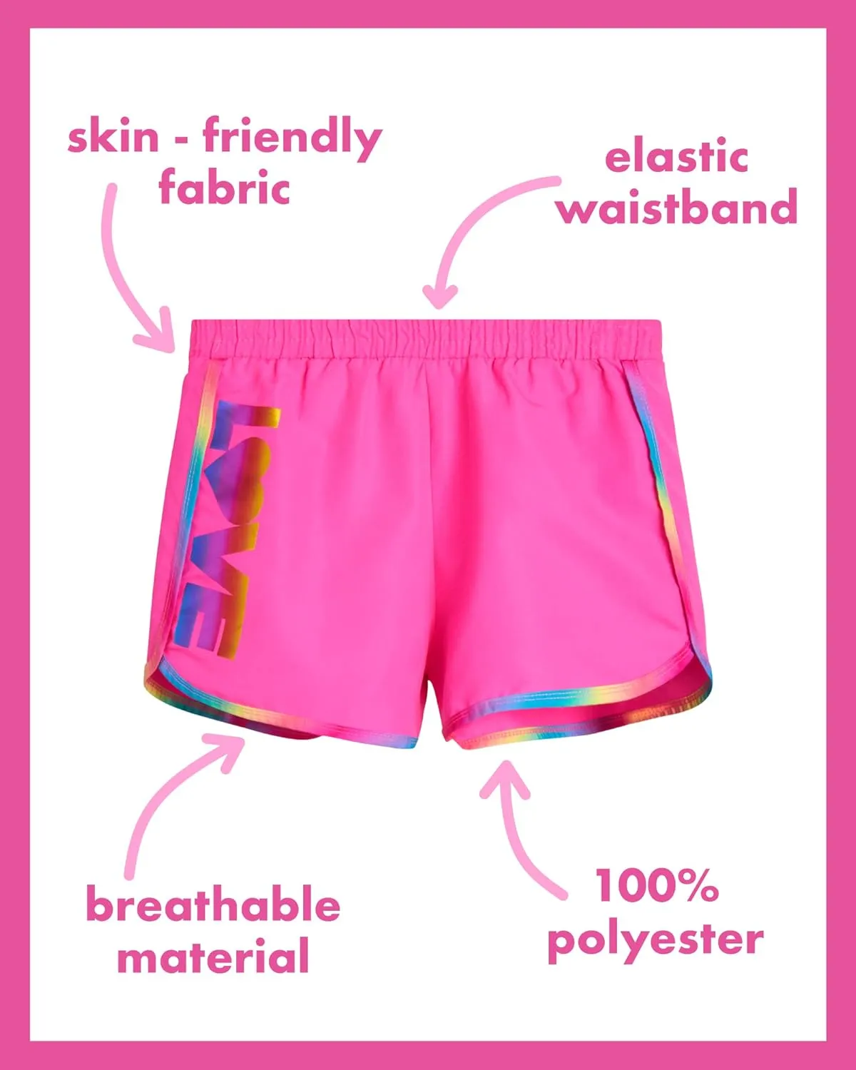 Girls Athletic Shorts - 4 Pack Woven Activewear Dolphin Shorts for Girls with Fanny Pack (Sizes: 4-16)