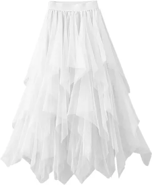 Hot Tennis Skirt Color Skirt Elastic High Skirt Mesh Long Solid Women Waist Spring A-Line Skirt Vinyl Mobile Home