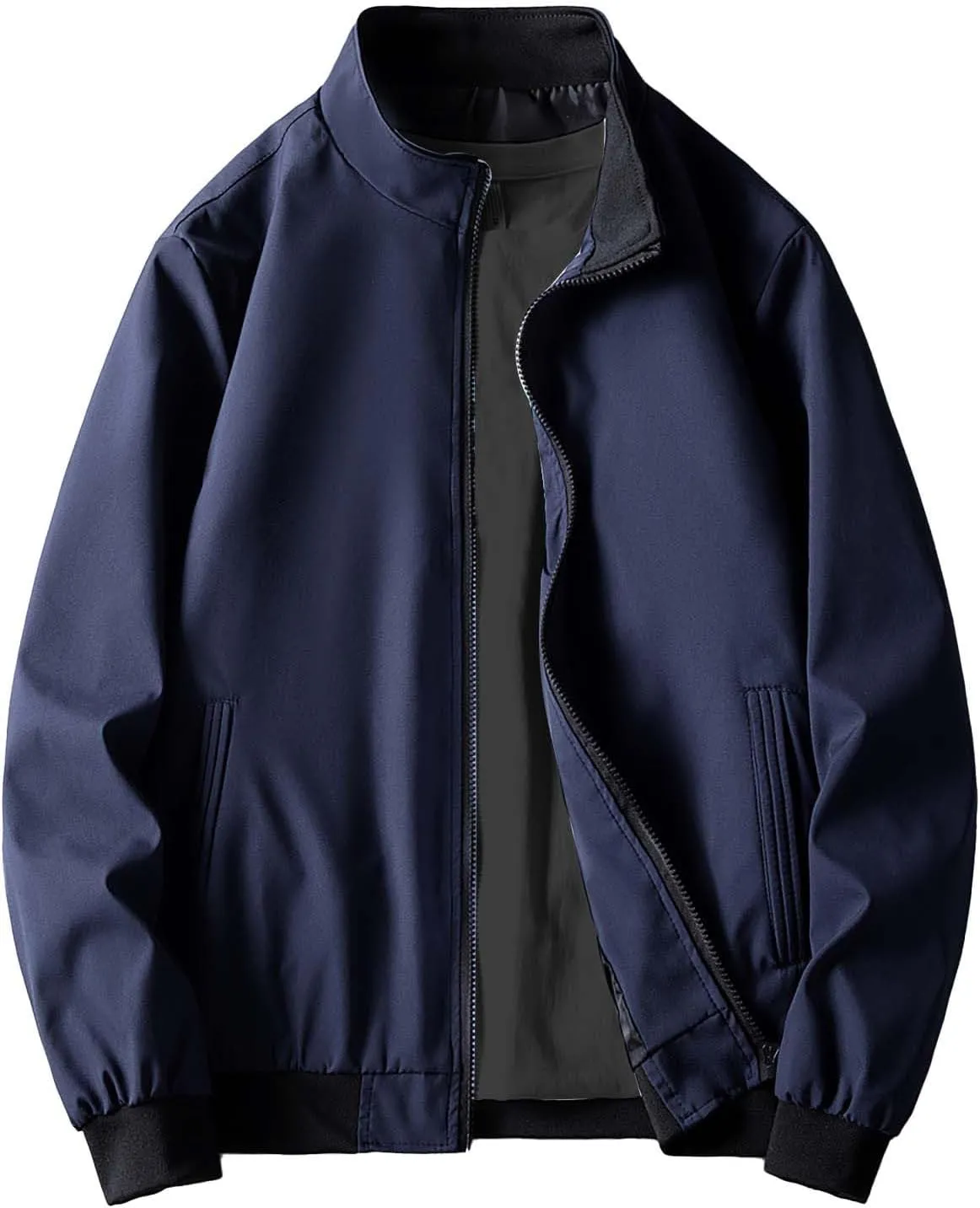 Jacket Men Spring and Autumn Casual Men's Handsome Pilot Zip Fx Standing Jacket Outdoor Fashion Coat for Men Mens