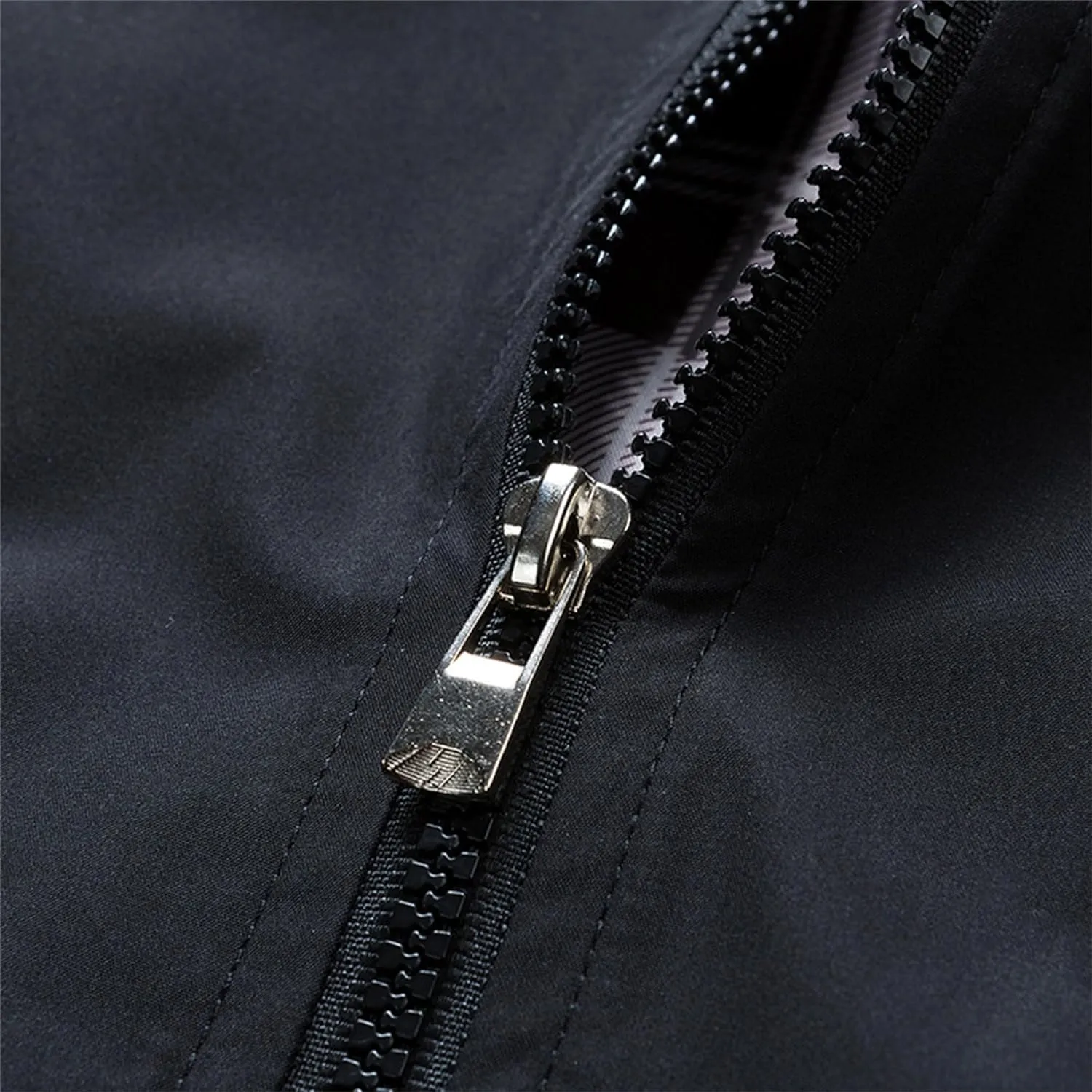 JEsilunmaMY Men's Lightweight Stand Collar Bomber Jacket Full Zip Flannel Baseball Jacket Windproof Sportwear Windbreaker