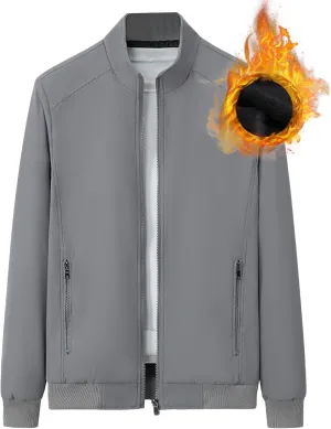 JEsilunmaMY Men's Stand Collar Bomber Padded Coats Zip Up Casual Business Sportwear Stylish Lightweight Warm Windbreakers