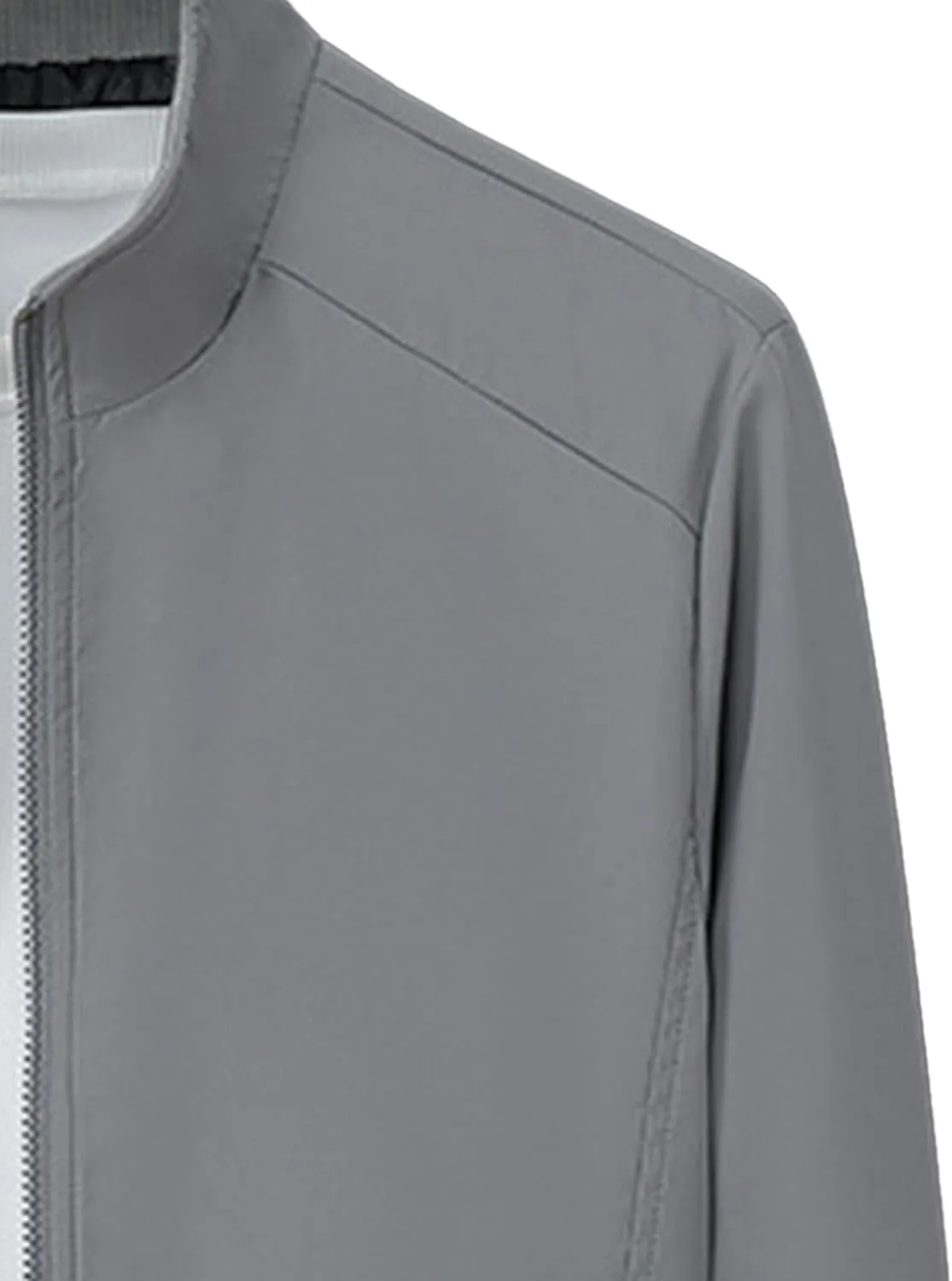JEsilunmaMY Men's Stand Collar Bomber Padded Coats Zip Up Casual Business Sportwear Stylish Lightweight Warm Windbreakers