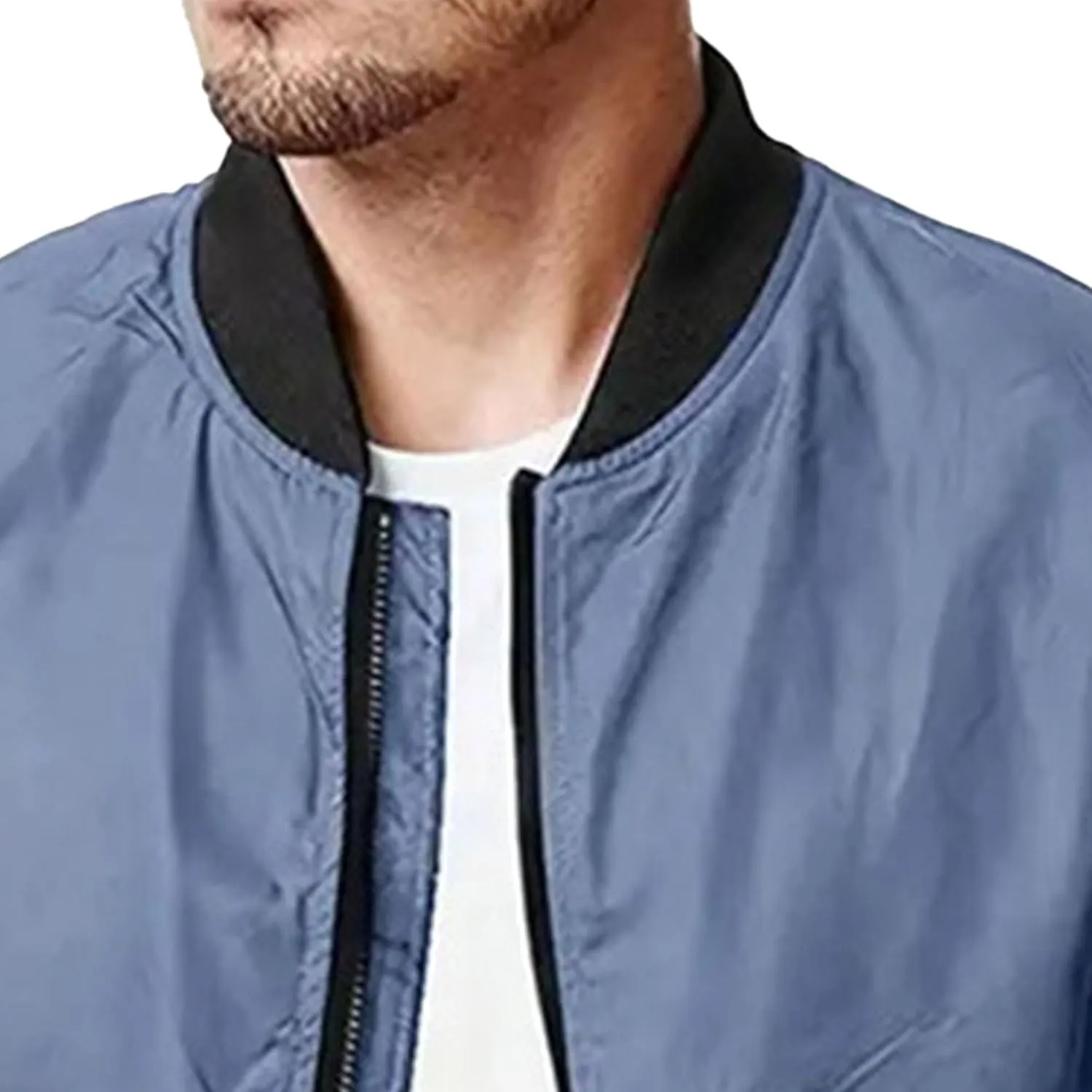 JEsilunmaMY Men's Zip Up Casual Bomber Jackets Stand Collar Lightweight Sportwear Winter Warm Padded Coats Windbreaker