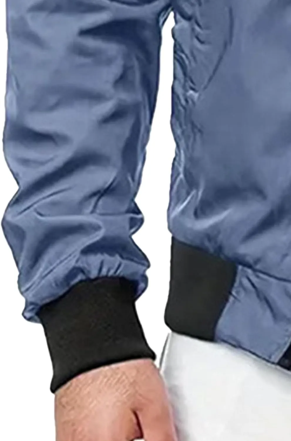 JEsilunmaMY Men's Zip Up Casual Bomber Jackets Stand Collar Lightweight Sportwear Winter Warm Padded Coats Windbreaker