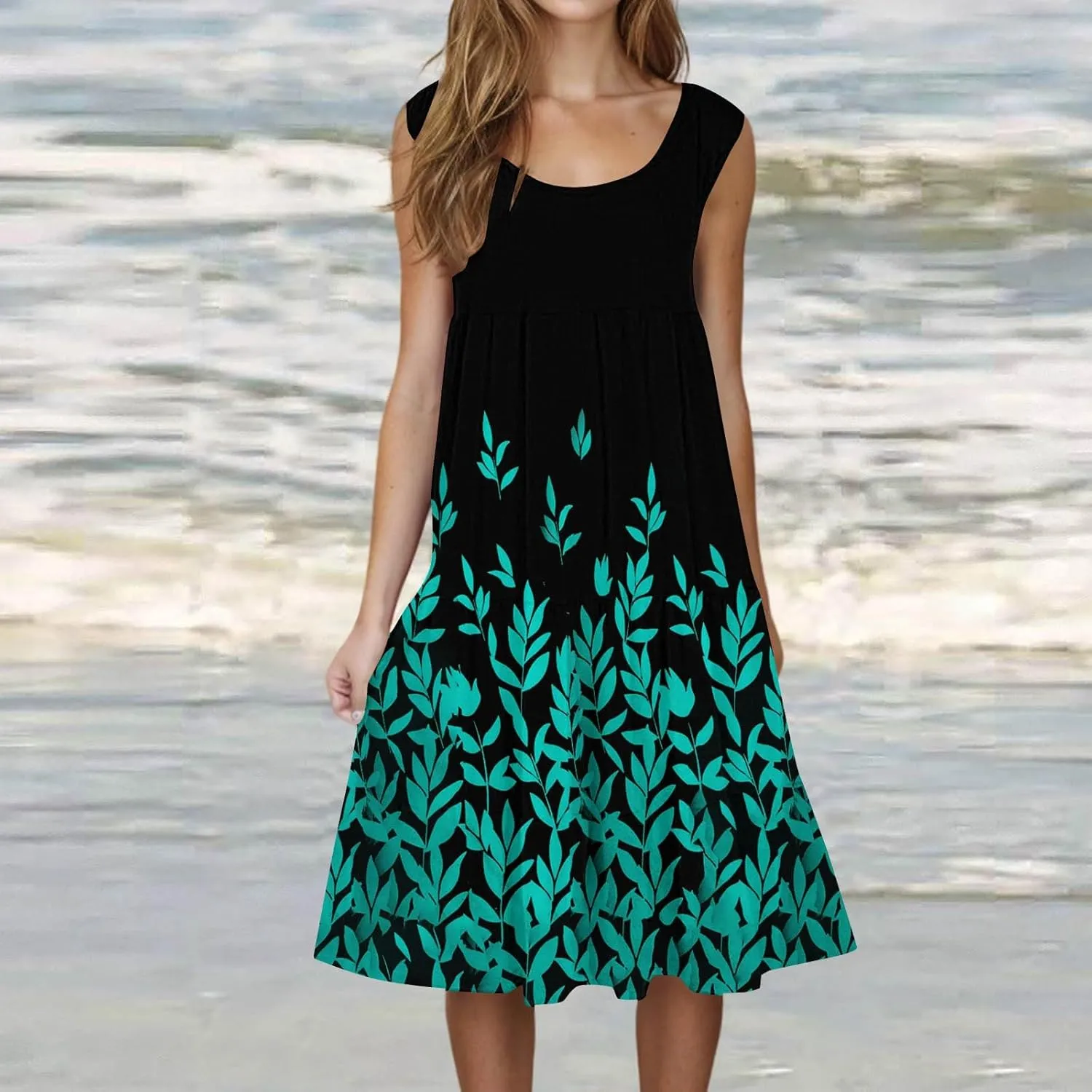 Linen Dress Summer Dresses for Women Plus Size Beach Dress Casual Sundresses Sexy Sleeveless Dress Flowy Midi