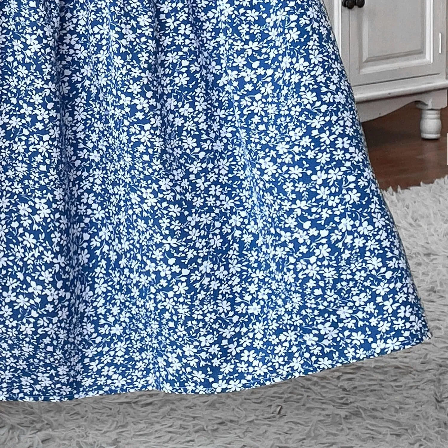 Long Flowy Skirts for Women Summer Elastic Waist Floral Maxi Skirt with Pockets Smocked Ruffle Tiered Boho A Line Skorts
