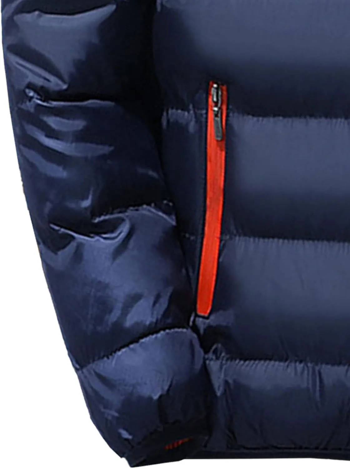 Maiyifu-GJ Men Winter Down Coat Jacket Lightweight Warm Thicken Padded Outerwear Stand Collar Ski Hiking Travel Warm Overcoat