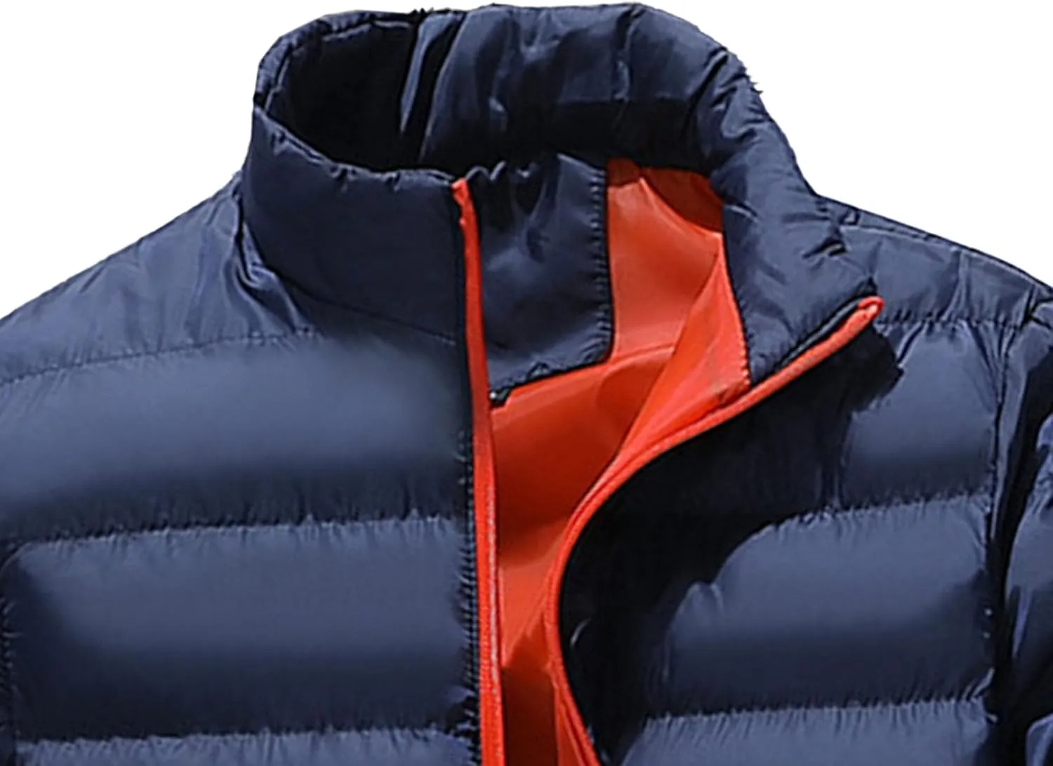 Maiyifu-GJ Men Winter Down Coat Jacket Lightweight Warm Thicken Padded Outerwear Stand Collar Ski Hiking Travel Warm Overcoat