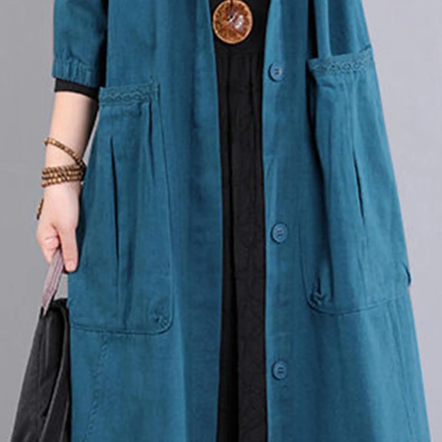 Maiyifu-GJ Women's Long Trench Coat Lightweight Hooded Button Windbreaker Overcoat Casual Long Sleeve Military Jacket