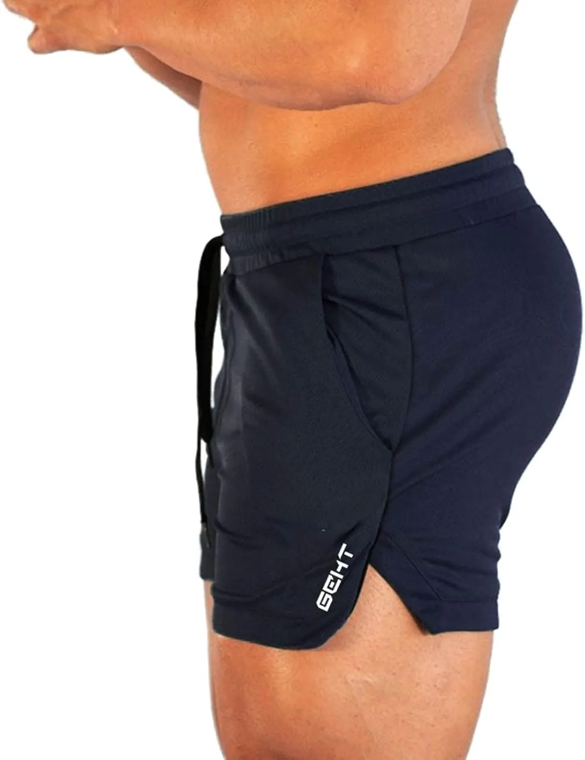 MALAIDOG Men's 3 Inch Sports Running Shorts Bodybuilding Quick Dry Drawstring Elastic Waistband Activewear Shorts with Pocket