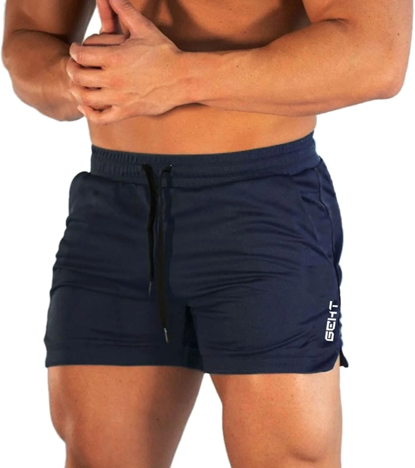 MALAIDOG Men's 3 Inch Sports Running Shorts Bodybuilding Quick Dry Drawstring Elastic Waistband Activewear Shorts with Pocket