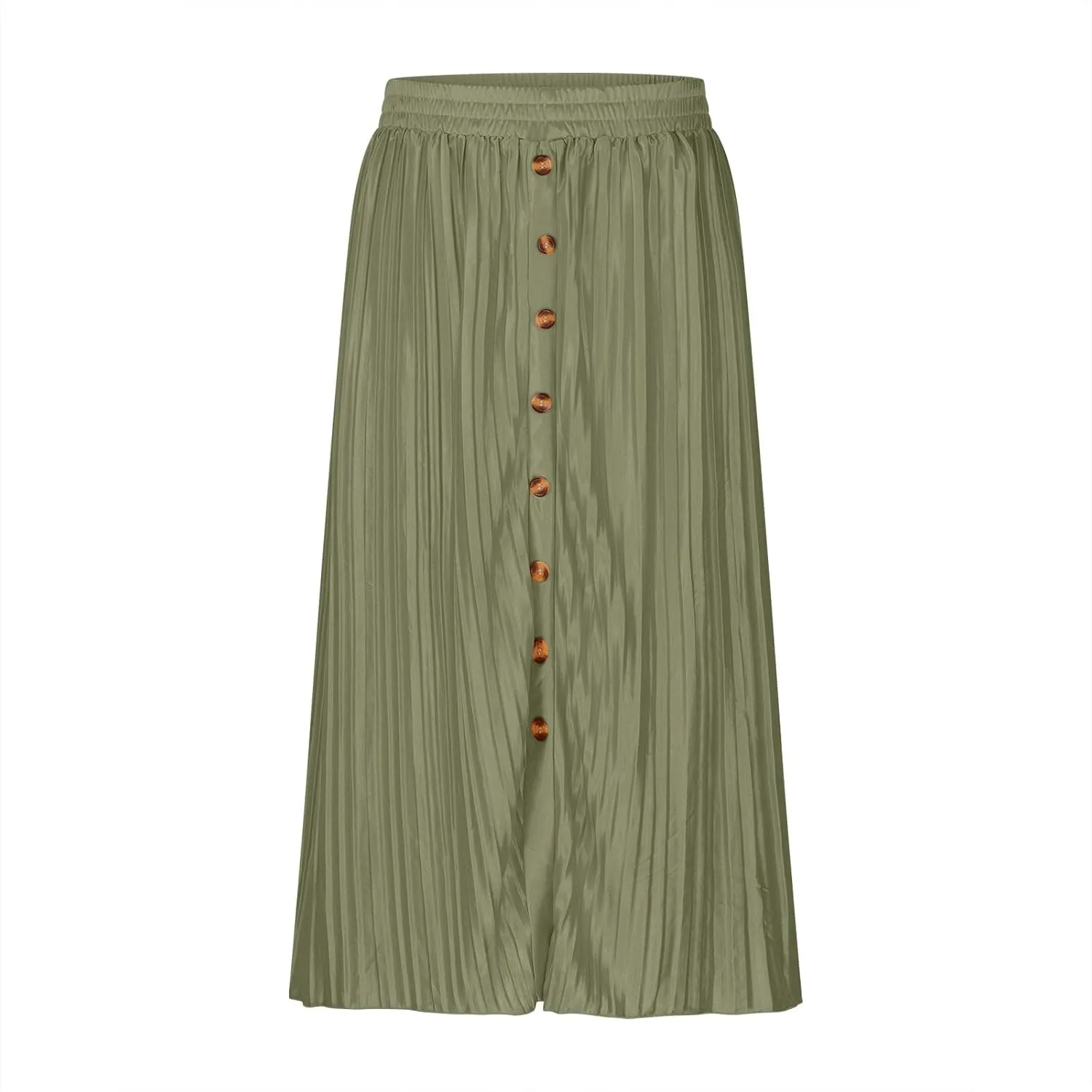 Maxi Summer Skirts for Women Solid Color High Elastic Waist Pleated Flowy Skirt 2025 Dressy Vacation Beach Sundress