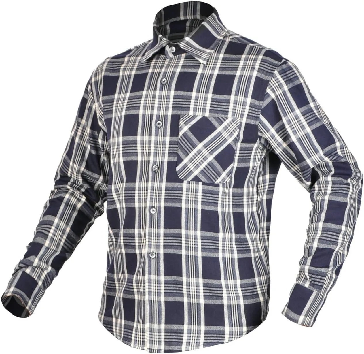 Men Motorcycle Plaid Shirt Motorcycle Riding Jacket With Back, Shoulder ，elbow Armor Aramid Lining Reinforcement