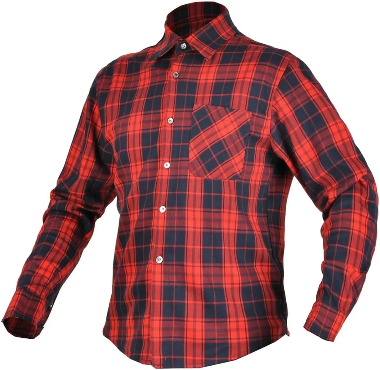 Men Motorcycle Plaid Shirt Motorcycle Riding Jacket With Back, Shoulder ，elbow Armor Aramid Lining Reinforcement