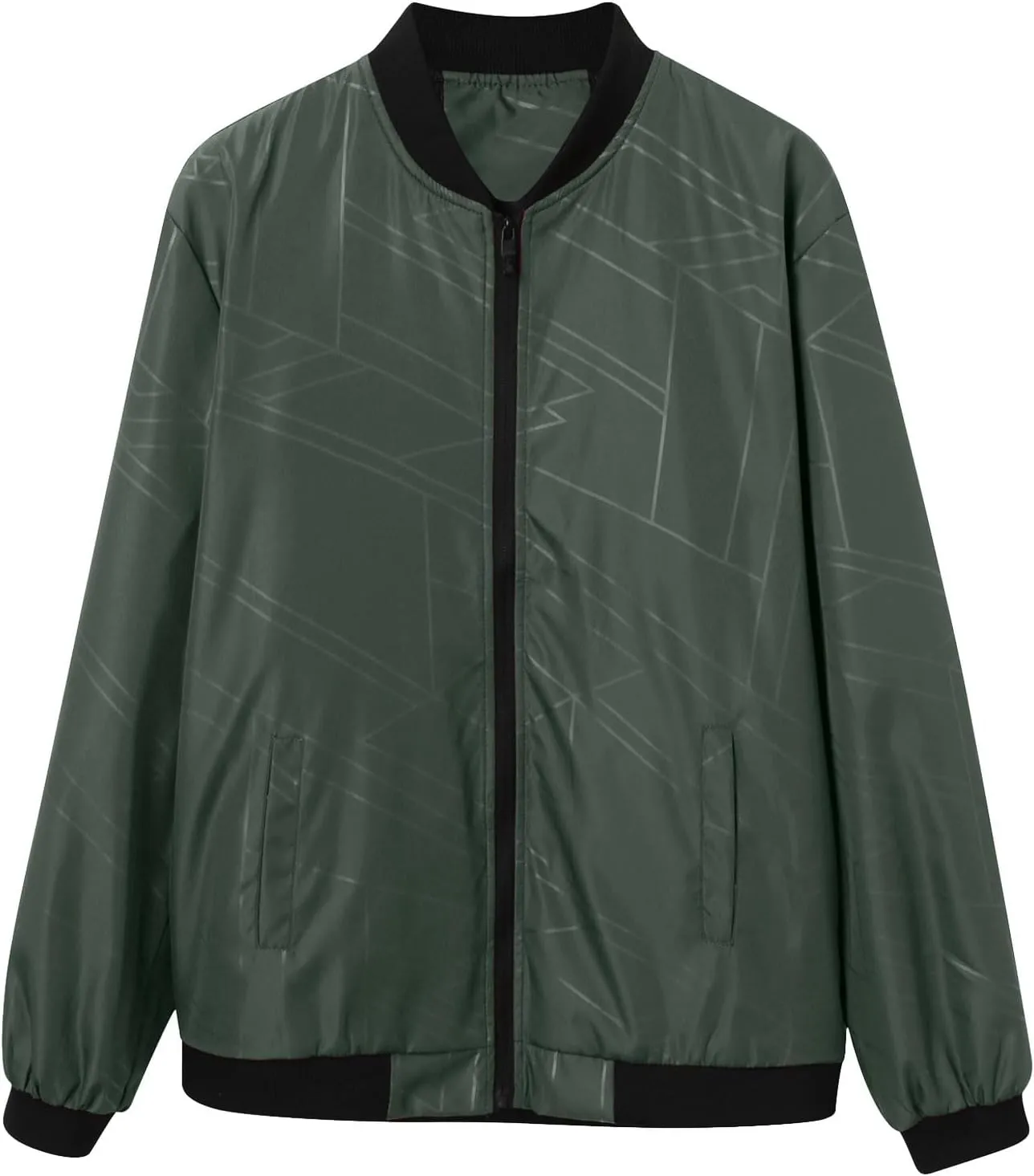 Men s Bomber Jacket Lightweight Casual Stylish Spring Fall Windbreaker Zip Up Outwear Coat with Zipper Pockets