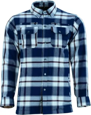 Men's Armored Checkered Flannel Biker Shirt, Multiple Waterproof Storage Pockets, CE Level 2 Armor Reinforced Water Resistant