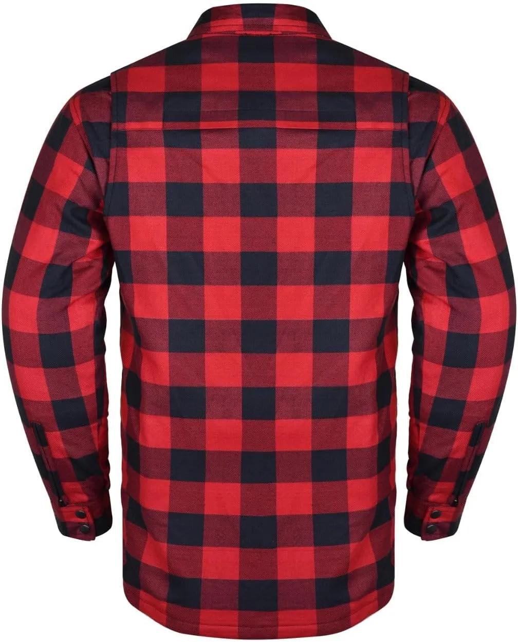 Men's Armored Checkered Flannel Biker Shirt, Multiple Waterproof Storage Pockets, CE Level 2 Armor Reinforced Water Resistant
