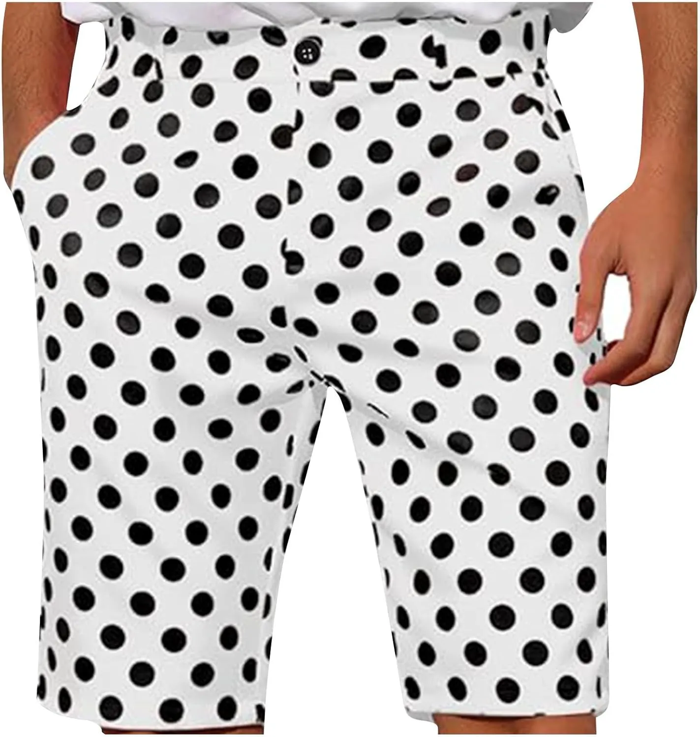 Men's Athletic Gym Shorts Quick Dry Dot Printed Casual Basketball Shorts with Pockets for Running Workout Activewear