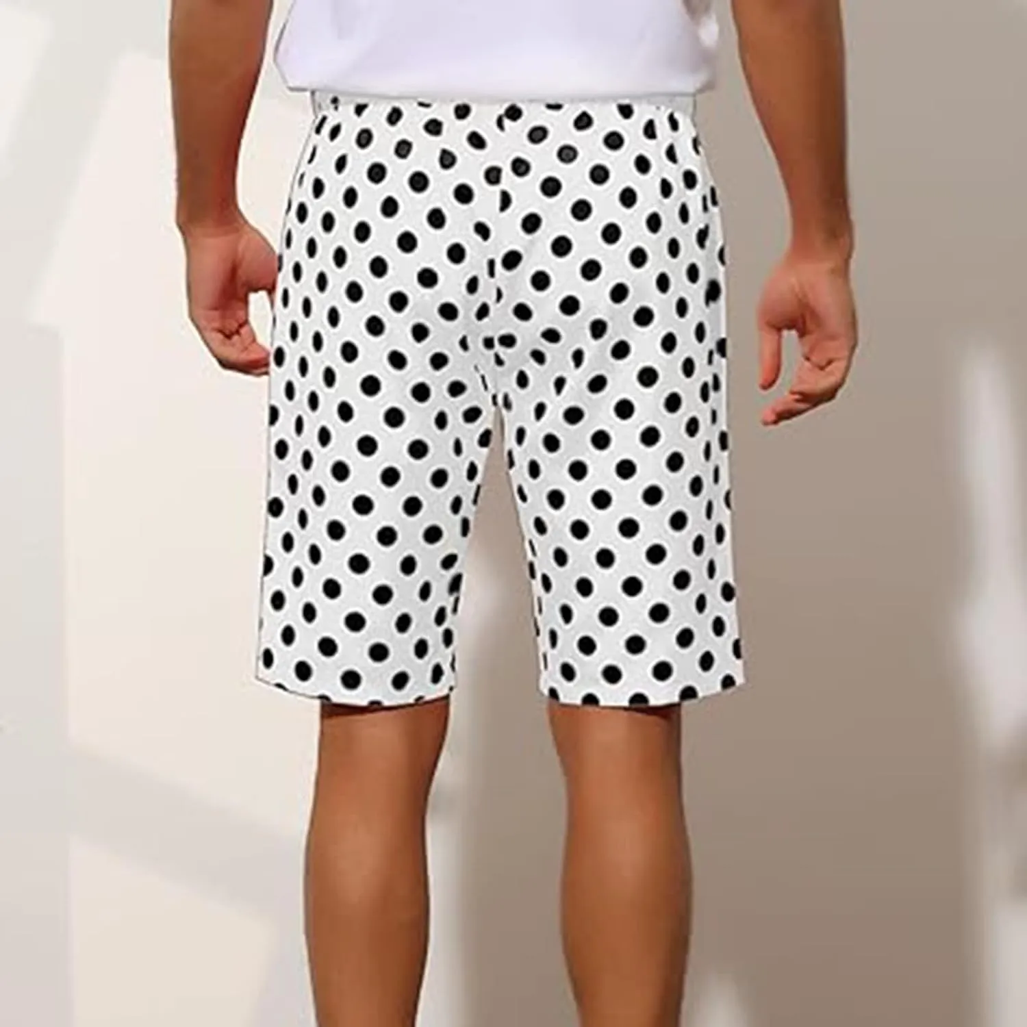 Men's Athletic Gym Shorts Quick Dry Dot Printed Casual Basketball Shorts with Pockets for Running Workout Activewear