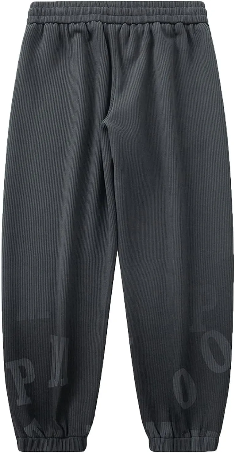 Men's Baggy Sweatpants Color Block Drawstring Sweatpants Casual Loose Lounge Sweat Pants Cargo Joggers with Pockets