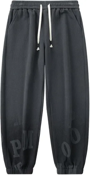 Men's Baggy Sweatpants Color Block Drawstring Sweatpants Casual Loose Lounge Sweat Pants Cargo Joggers with Pockets