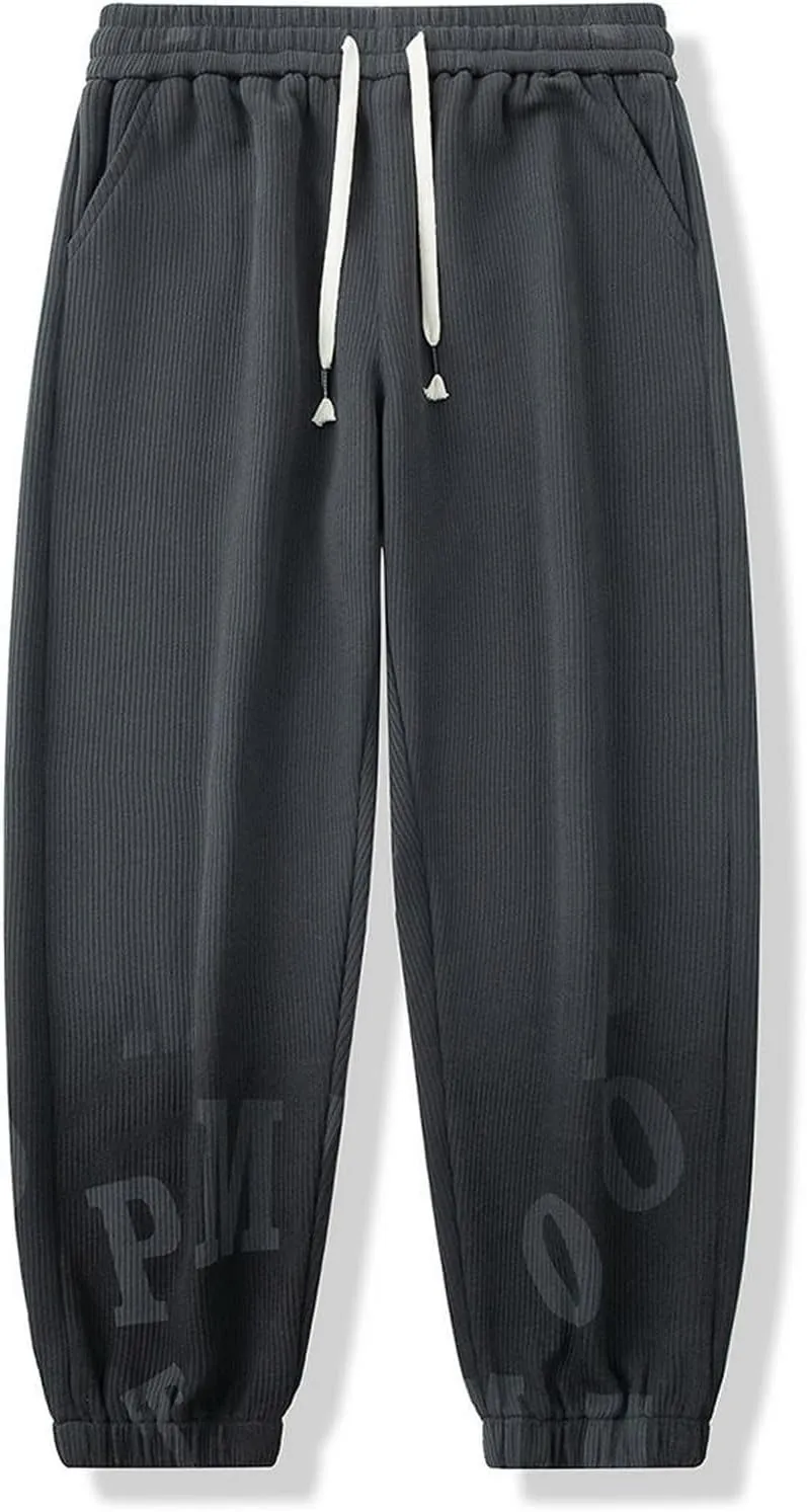 Men's Baggy Sweatpants Color Block Drawstring Sweatpants Casual Loose Lounge Sweat Pants Cargo Joggers with Pockets