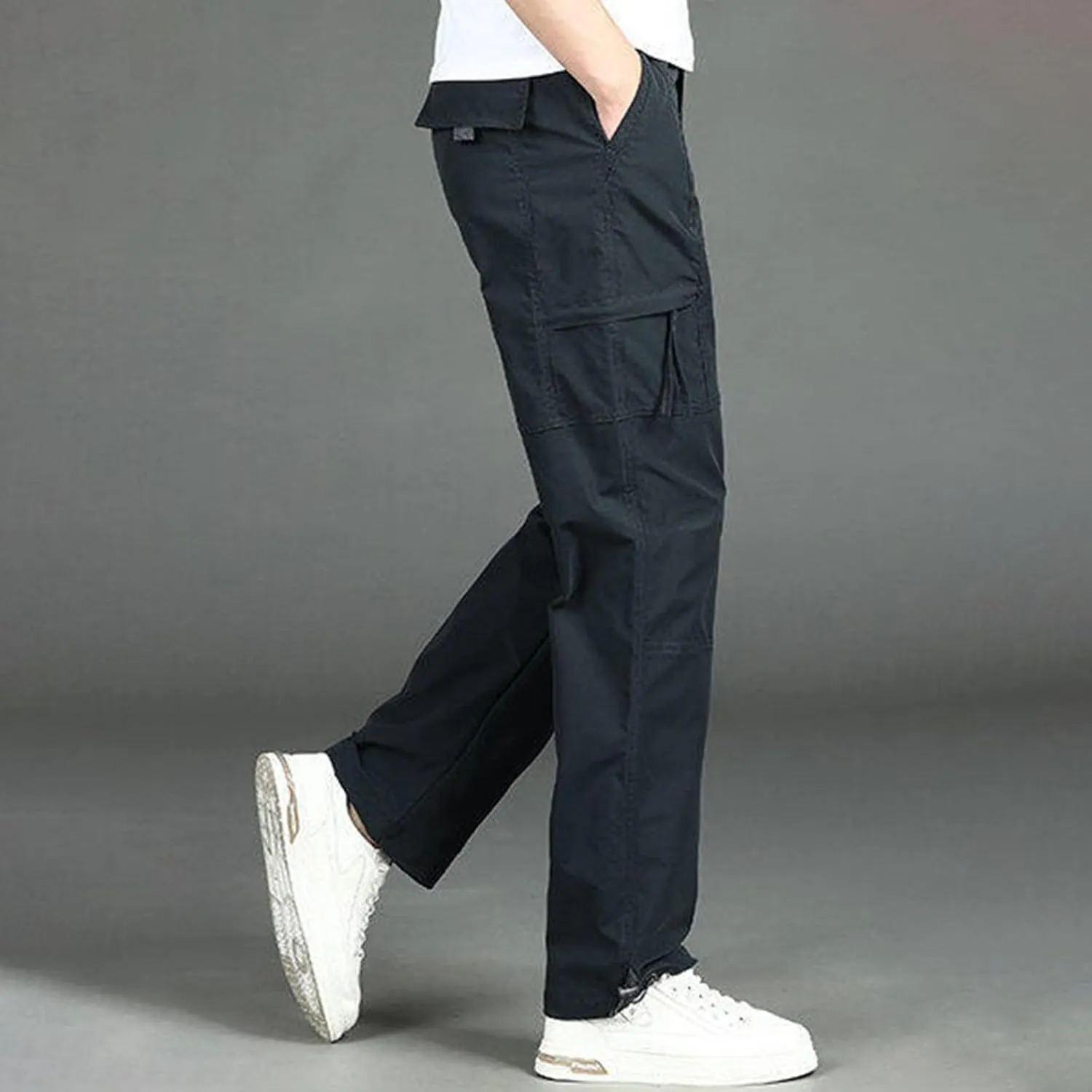 Men's BDU Casual Military Pants Cotton Pocket Multi Color Large Sanitary Pants Elastic Waist Drawstring Joggers