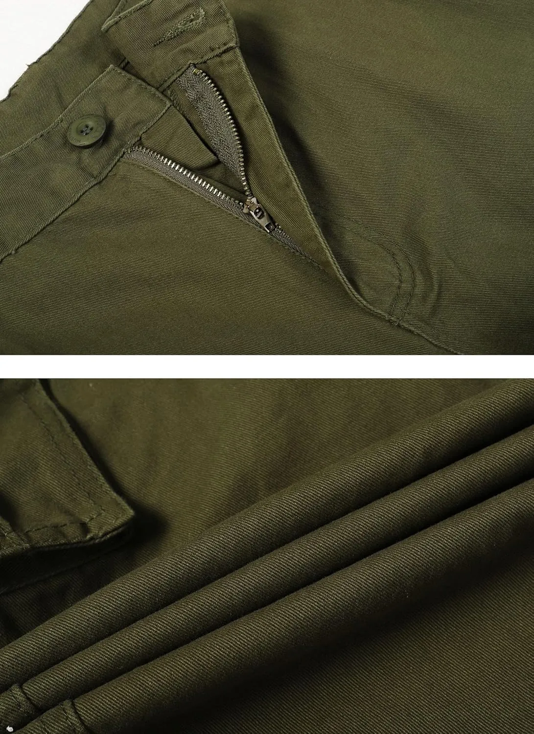 Men's Camo Cargo Pants Cotton Ripstop Outdoor Adventure Wear Casual Hiking Work Pants with Multi Pockets(No Belt)