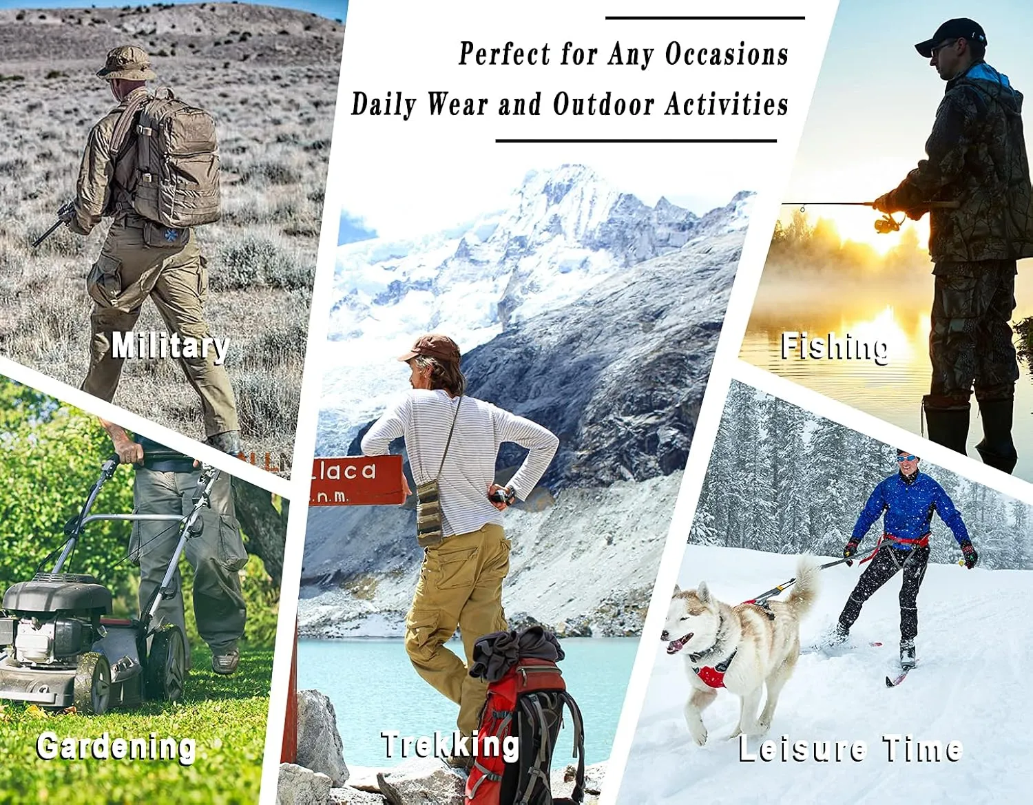 Men's Camo Cargo Pants Cotton Ripstop Outdoor Adventure Wear Casual Hiking Work Pants with Multi Pockets(No Belt)