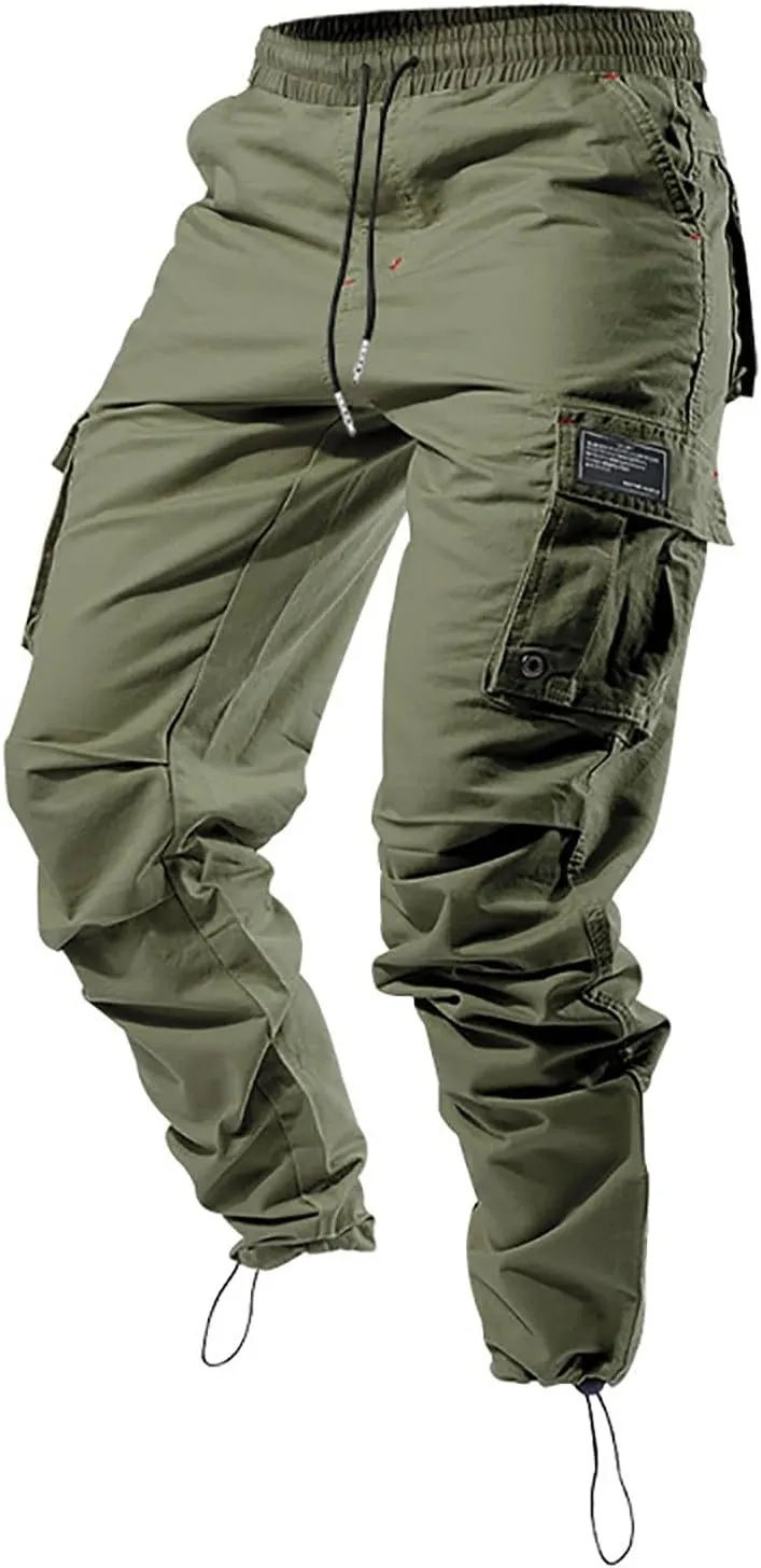 Mens Cargo Pants Multi Pockets Baggy Casual Work Hiking Pant Relaxed Fit Lightweight Durable Outdoor Workout Trousers