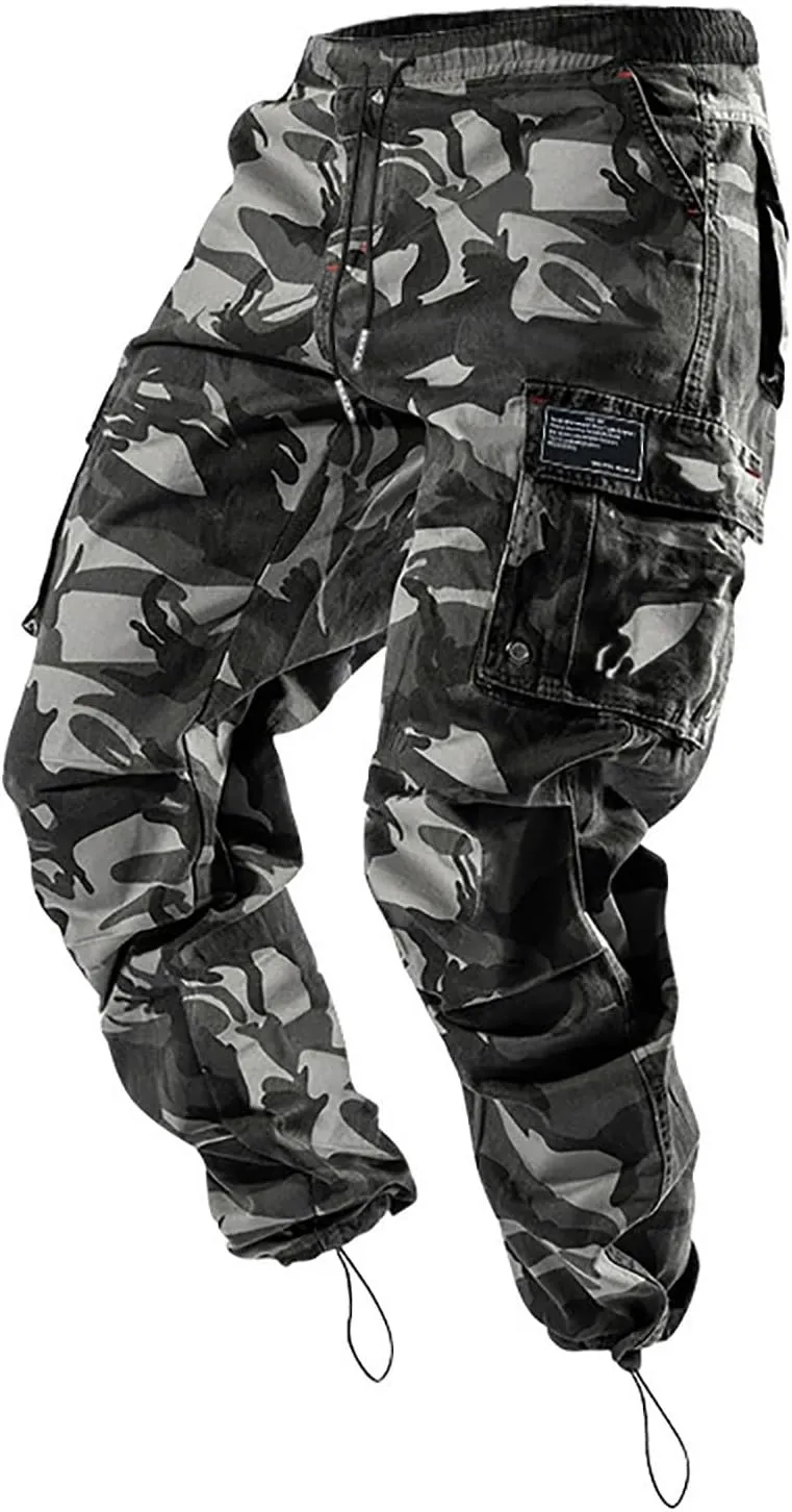 Mens Cargo Pants Multi Pockets Baggy Casual Work Hiking Pant Relaxed Fit Lightweight Durable Outdoor Workout Trousers