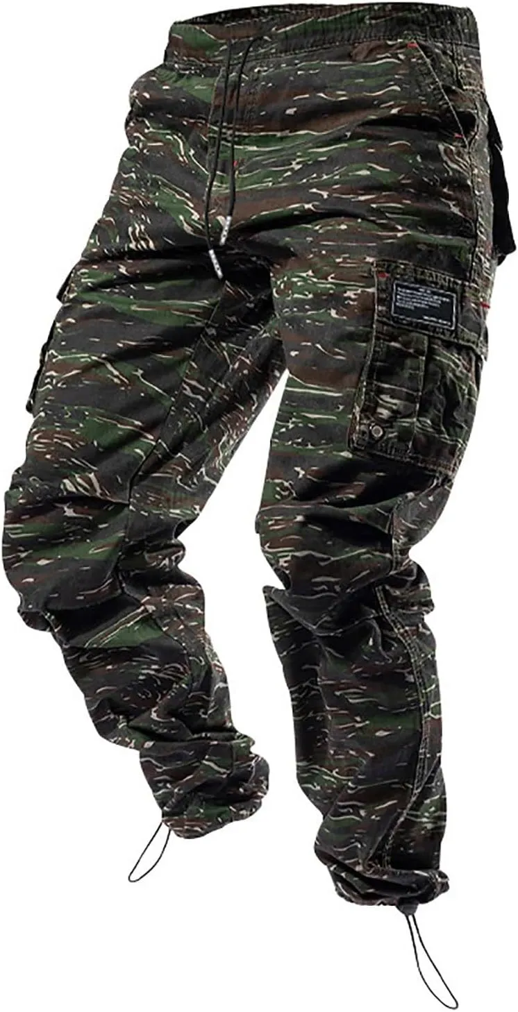 Mens Cargo Pants Multi Pockets Baggy Casual Work Hiking Pant Relaxed Fit Lightweight Durable Outdoor Workout Trousers