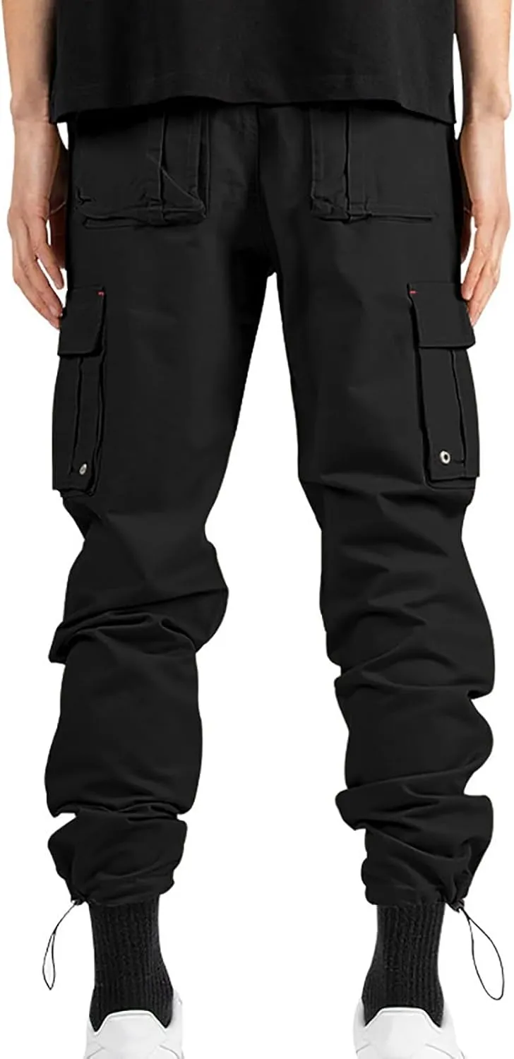 Mens Cargo Pants Multi Pockets Baggy Casual Work Hiking Pant Relaxed Fit Lightweight Durable Outdoor Workout Trousers