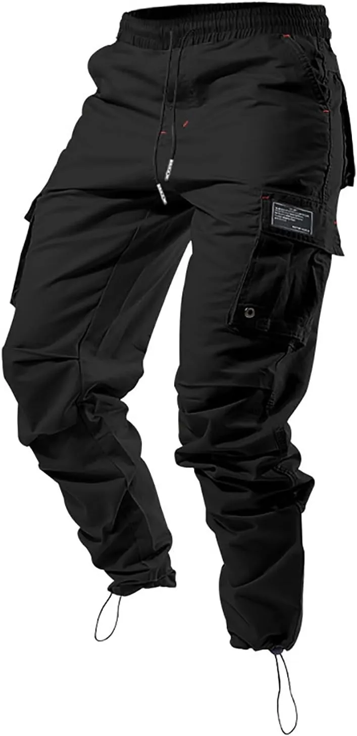 Mens Cargo Pants Multi Pockets Baggy Casual Work Hiking Pant Relaxed Fit Lightweight Durable Outdoor Workout Trousers