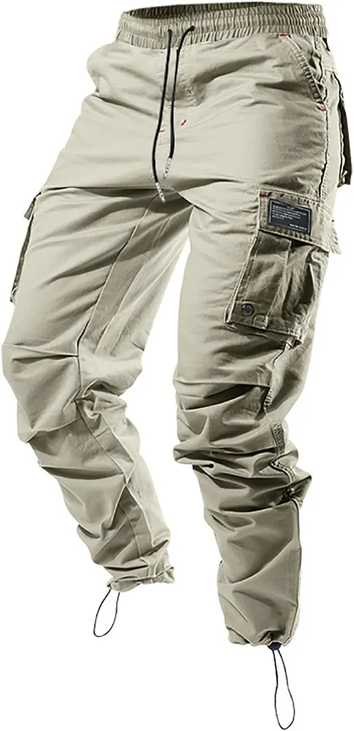 Mens Cargo Pants Multi Pockets Baggy Casual Work Hiking Pant Relaxed Fit Lightweight Durable Outdoor Workout Trousers