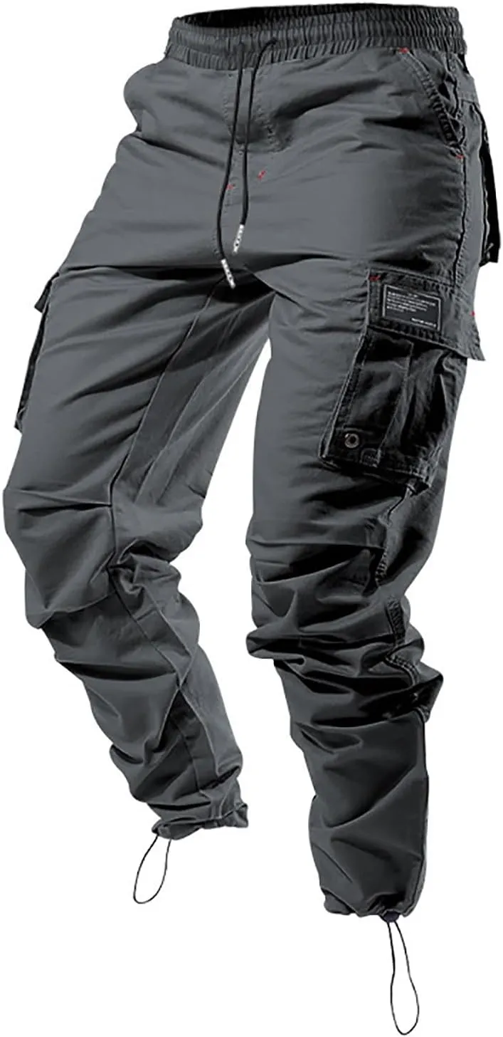 Mens Cargo Pants Multi Pockets Baggy Casual Work Hiking Pant Relaxed Fit Lightweight Durable Outdoor Workout Trousers