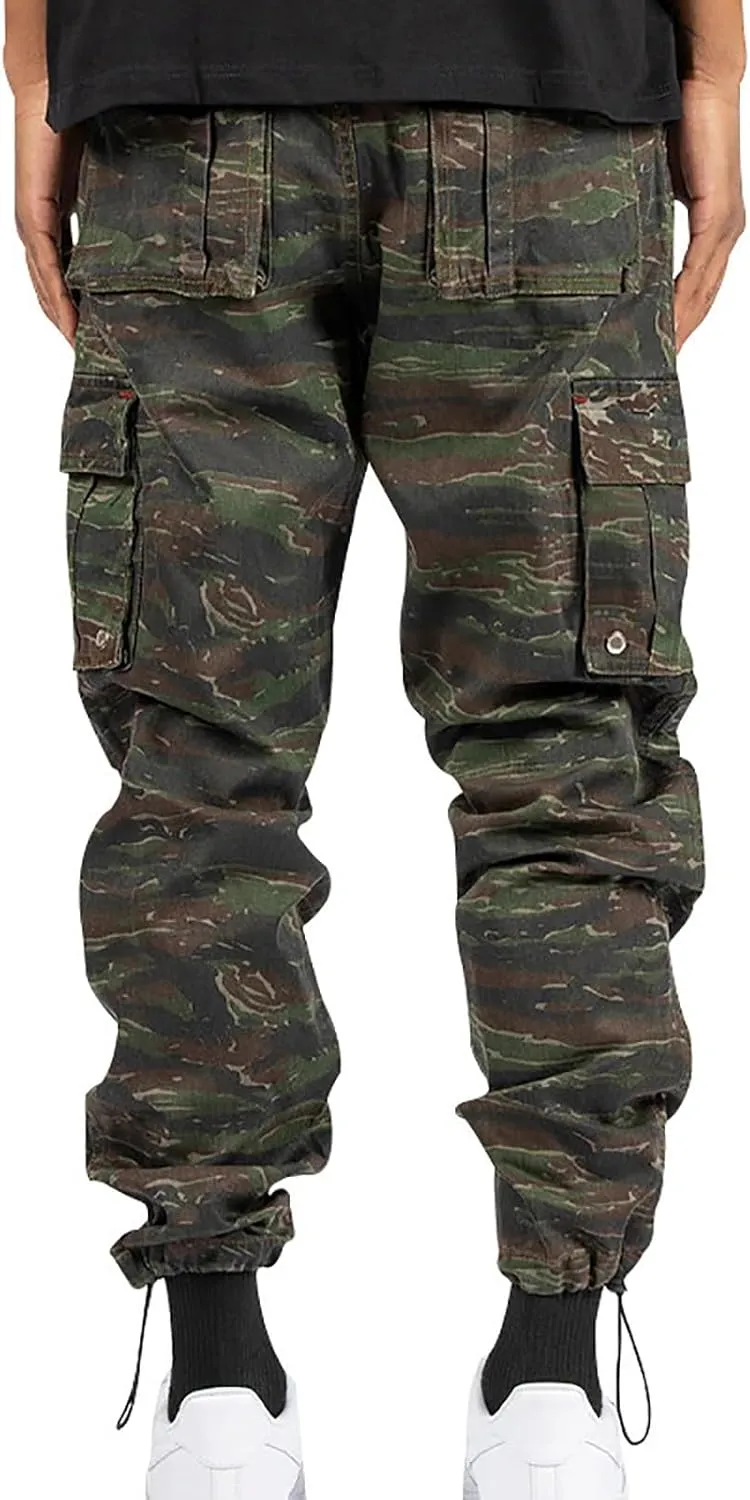 Mens Cargo Pants Multi Pockets Baggy Casual Work Hiking Pant Relaxed Fit Lightweight Durable Outdoor Workout Trousers