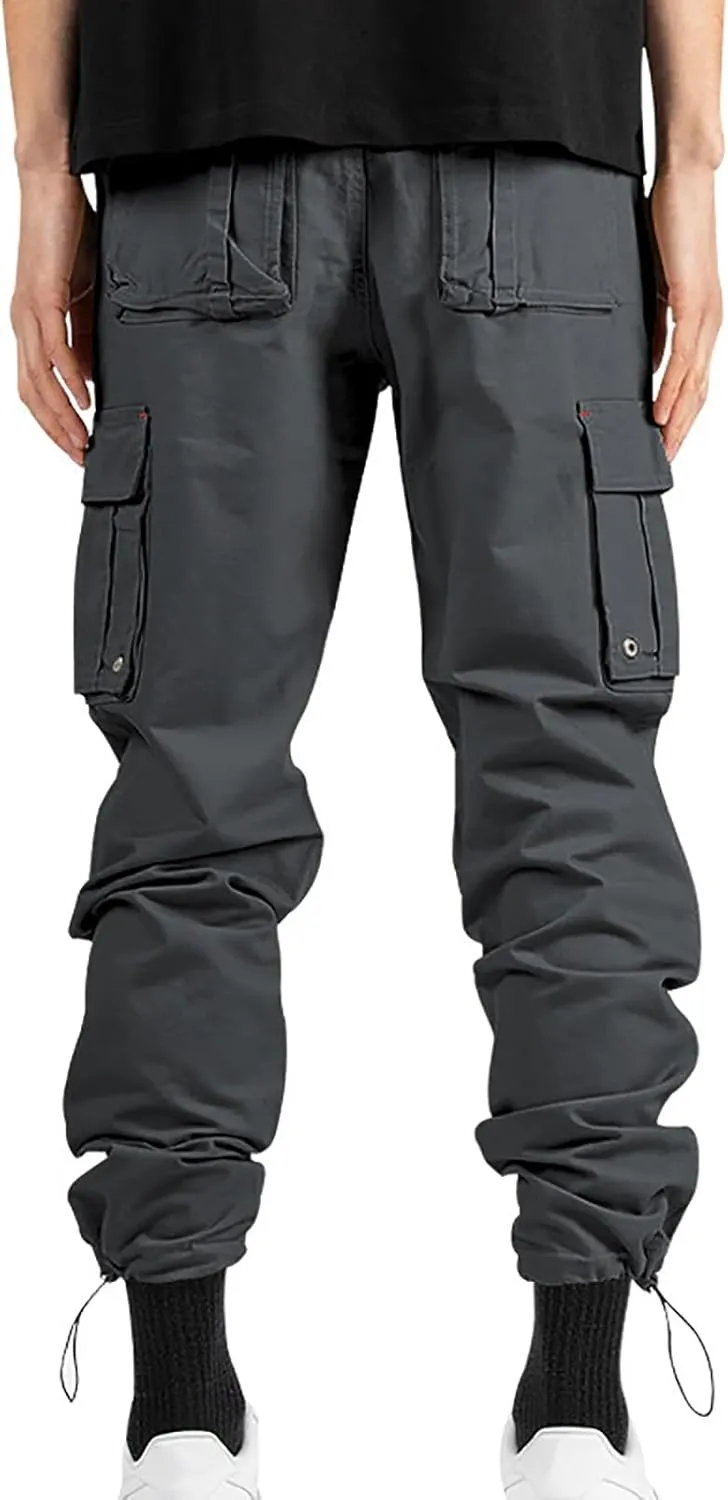 Mens Cargo Pants Multi Pockets Baggy Casual Work Hiking Pant Relaxed Fit Lightweight Durable Outdoor Workout Trousers