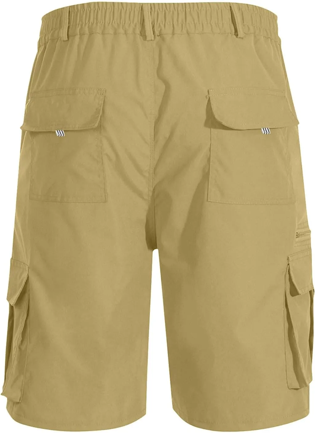 Men's Cargo Shorts 3/4 Relaxed Fit Below Knee Length Shorts 7 Pockets Elastic Waist Cotton Hiking Shorts