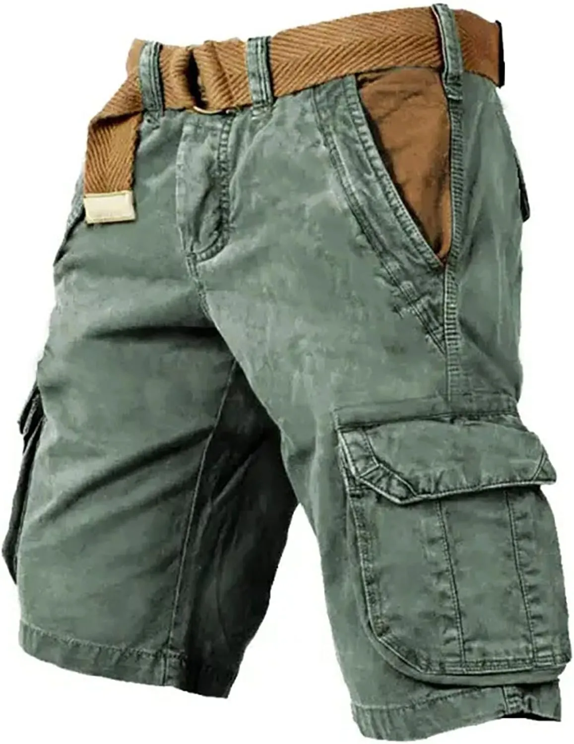 Men's Classic Cargo Stretch Short Athletic Hiking Golf Lightweight Outdoor Work Travel Camping Casual with Pockets