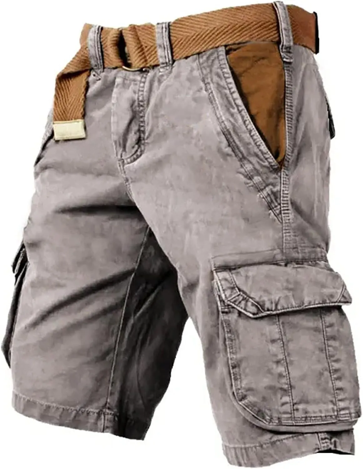 Men's Classic Cargo Stretch Short Athletic Hiking Golf Lightweight Outdoor Work Travel Camping Casual with Pockets
