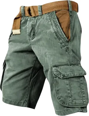 Men's Classic Cargo Stretch Short Athletic Hiking Golf Lightweight Outdoor Work Travel Camping Casual with Pockets