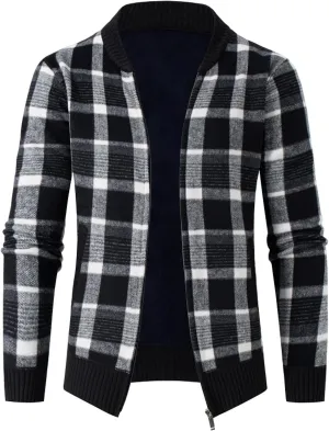 Mens Full Zip Cardigan Sweaters Fashion Fall Winter Sweaters Warm Lapel Hooded Jacket Sweater Coats Jackets