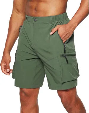 Men's Hiking Cargo Shorts Quick Dry Activewear Running Shorts Lightweight Outdoor Work Shorts for Golf Camping Casual
